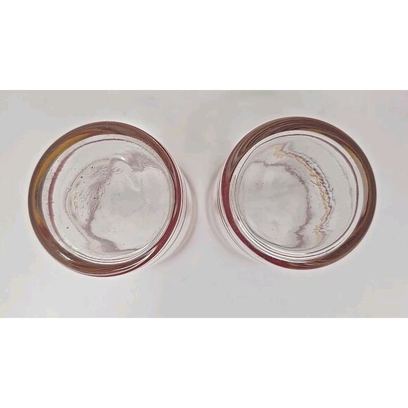 Vintage Juice Glasses Lot of 2 Red and Yellow U186 - Picture 4 of 4